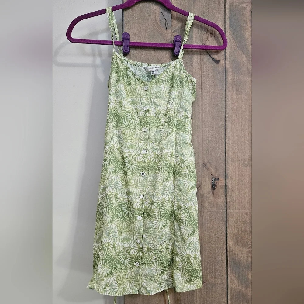 AMERICAN EAGLE Floral Button-Front V-Neck Mini Dress. Green. XS. NWT - Picture 6 of 13